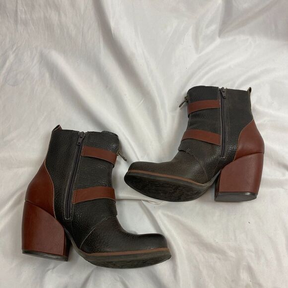 Korks Kork Ease Richard Black Leather Heeled Buckle Ankle Boots Womens Size 7.5 - Picture 7 of 7